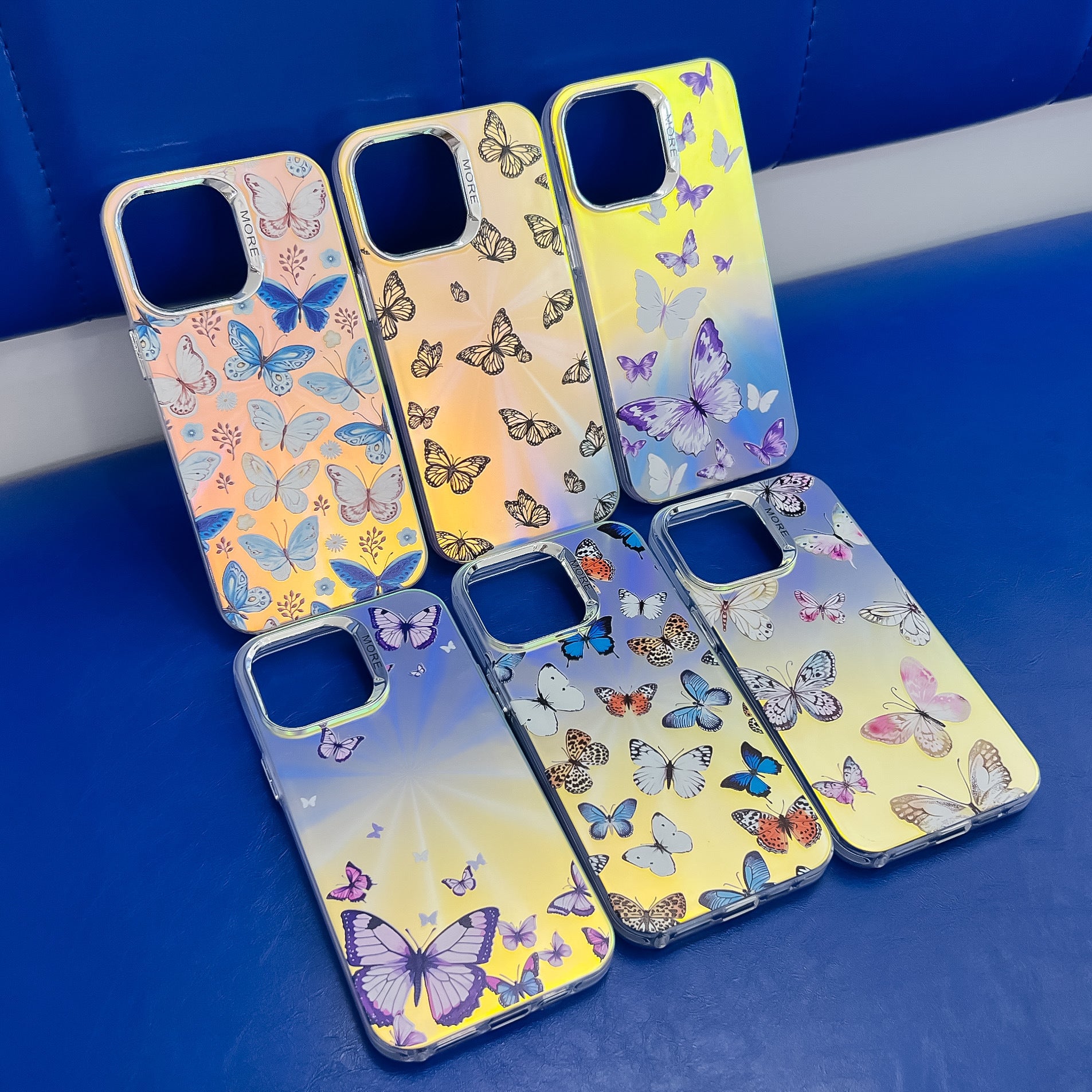 Electroplating laser butterfly case for iPhone