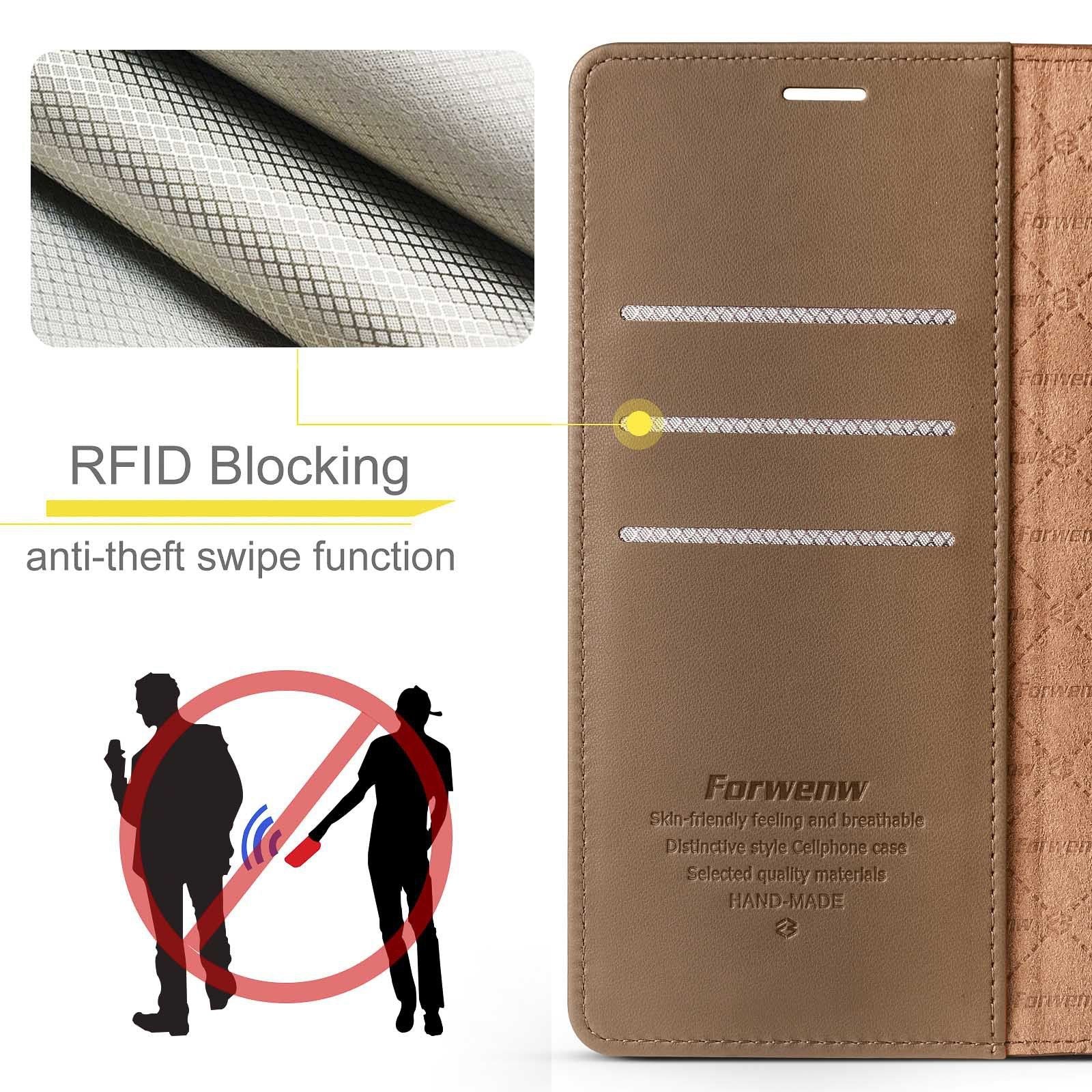 anti-theft card slot leather wallet case for  Samsung