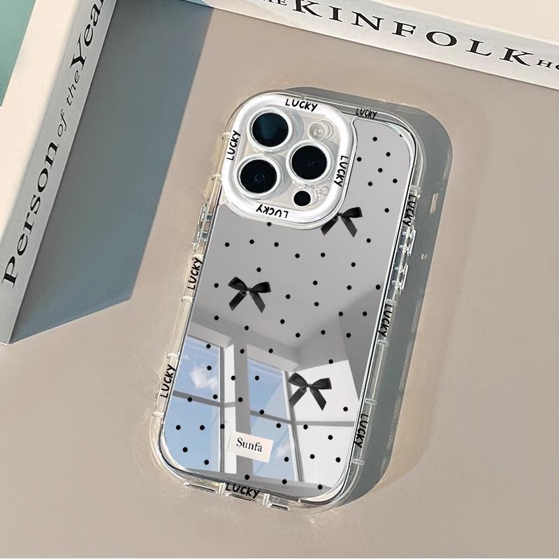 Polka dot mirror phone case For iPhone