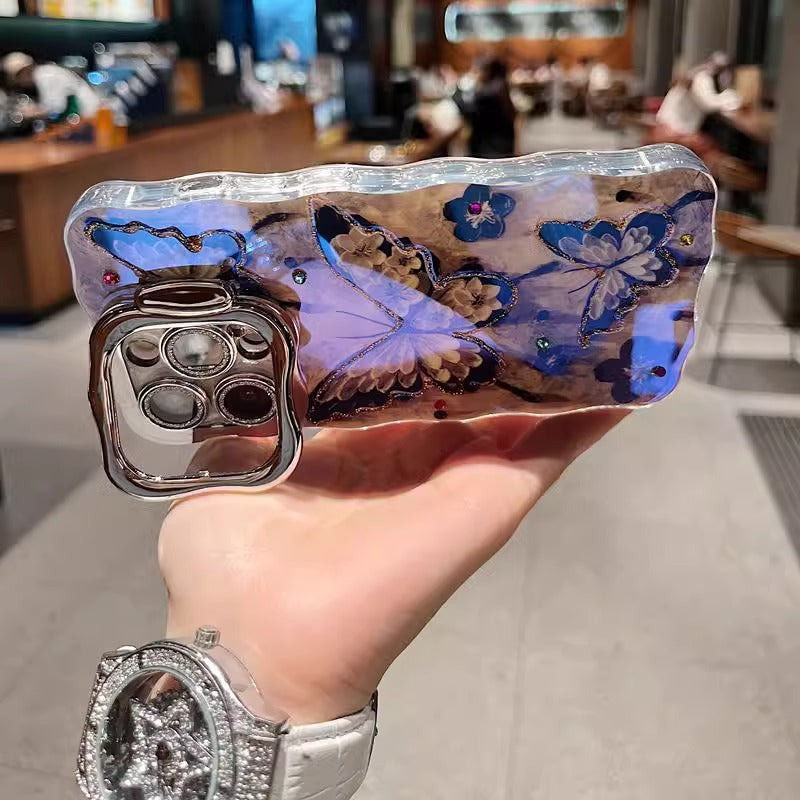 Oil painting butterfly phone case for iPhone