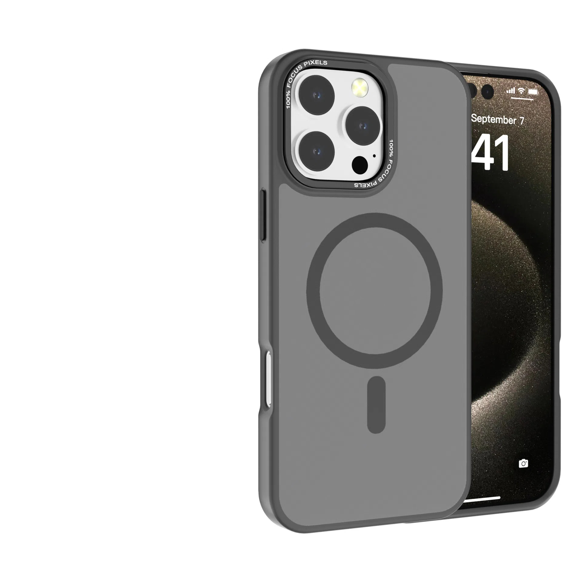 Magsafe Magnetic MatteTransparent With Metal Lens Ring Case For iPhone