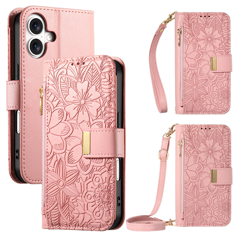Printed Leather Wallet Case for iPhone