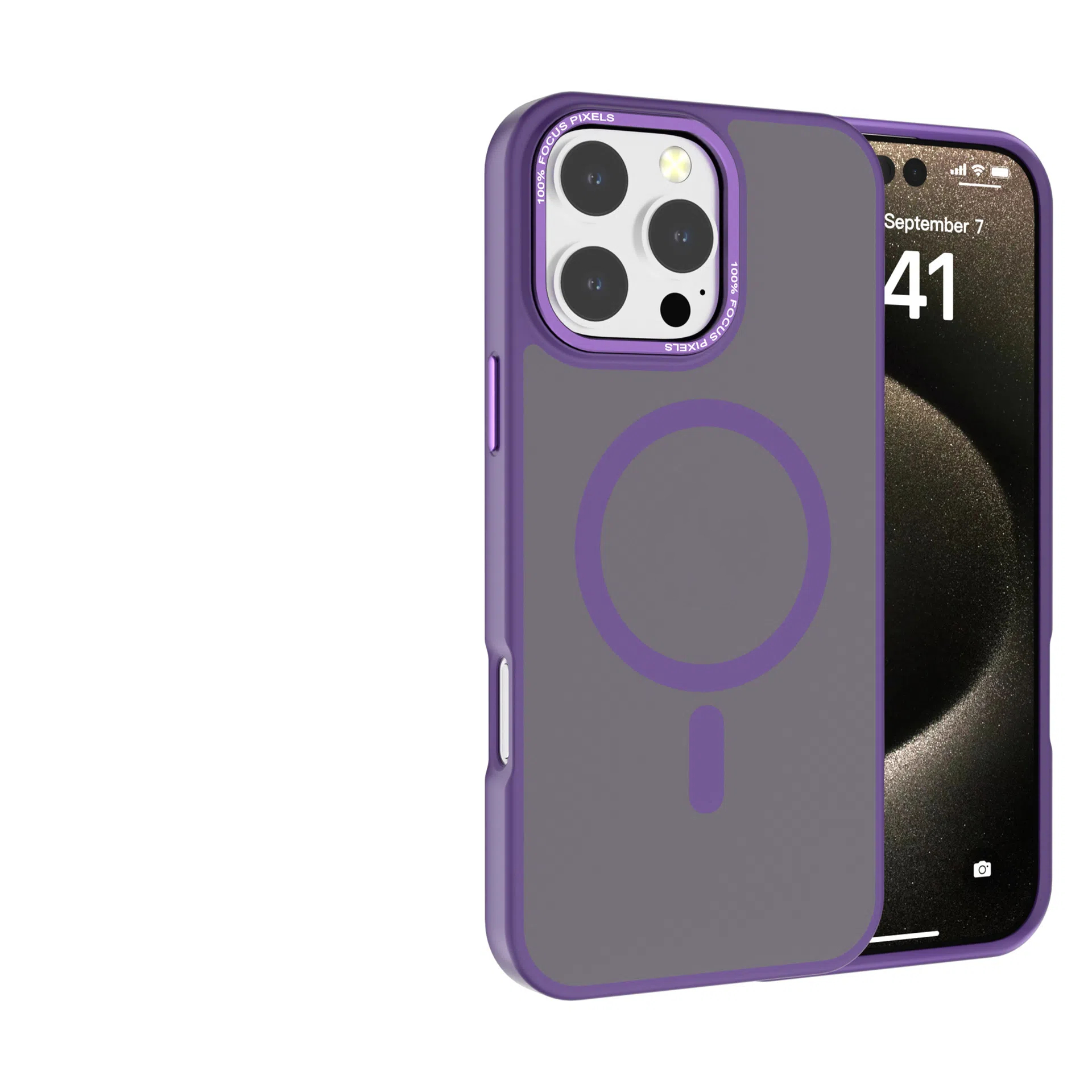 Magsafe Magnetic MatteTransparent With Metal Lens Ring Case For iPhone