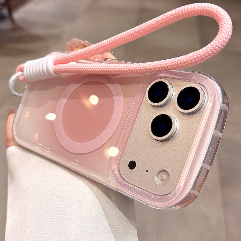 Gradient-effect premium-feel air cushion protection case for iPhone.
