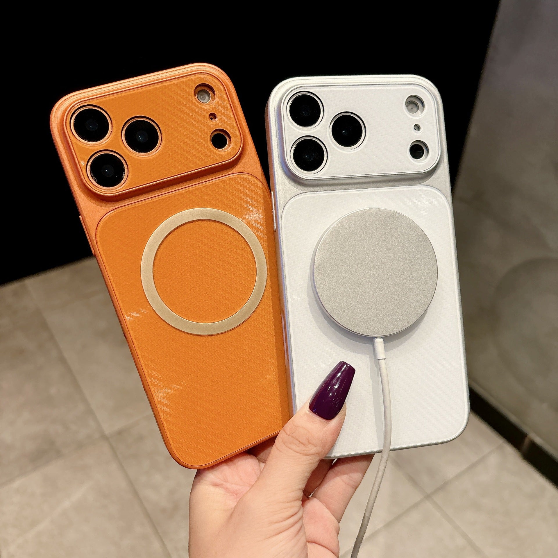 Carbon fiber patterned magnetic case for iPhone