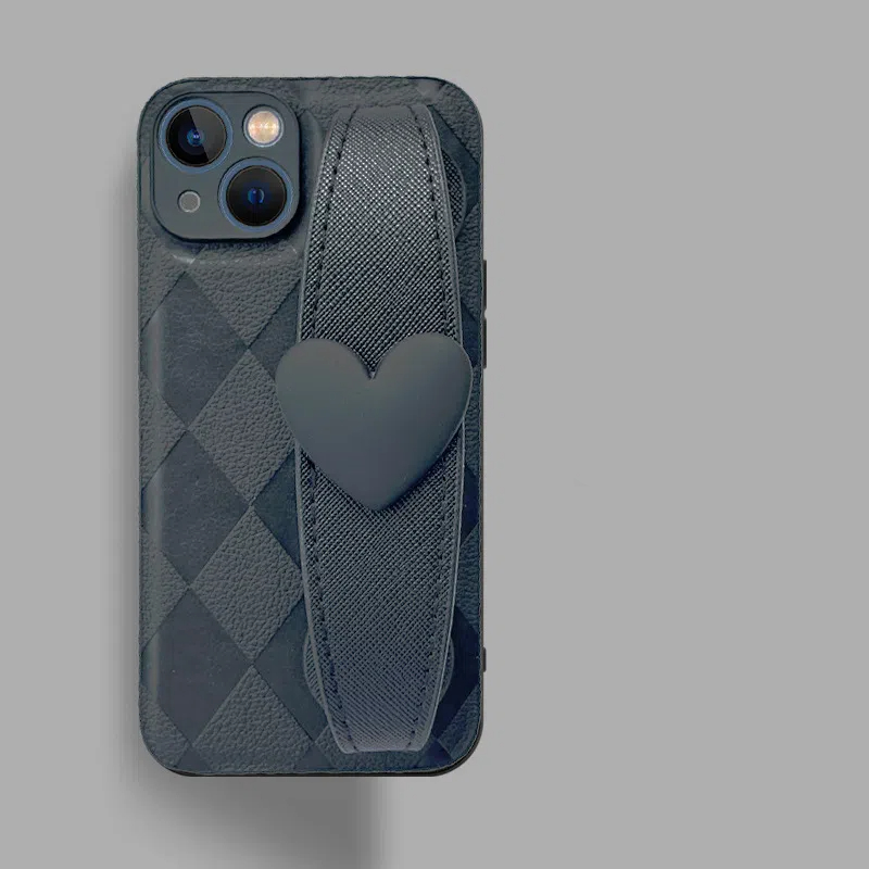 Rhombus Heart Wristband Crossbody Case for IPhone