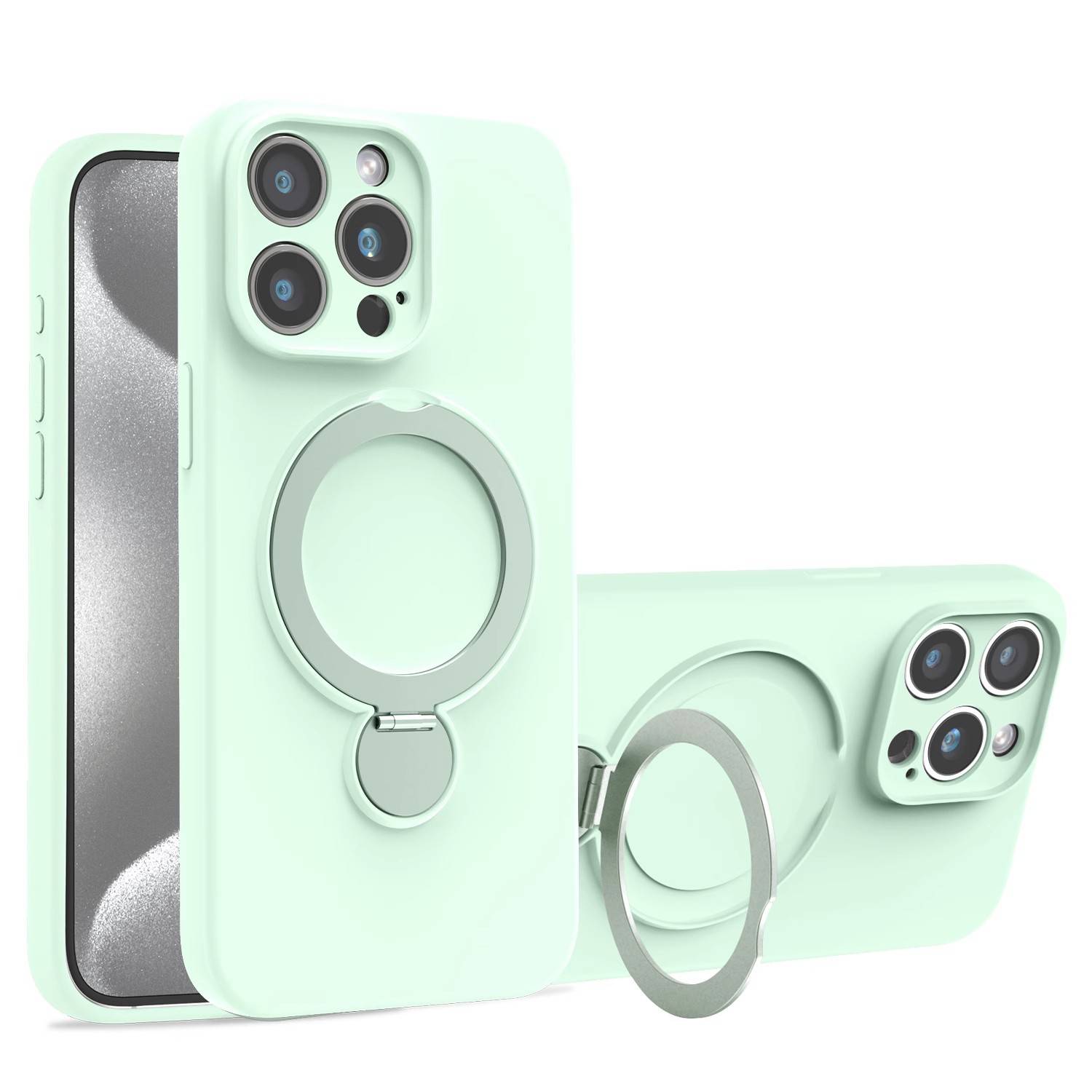 Liquid Silicone Magsafe Wireless Charging Invisible Holder  Case For iPhone