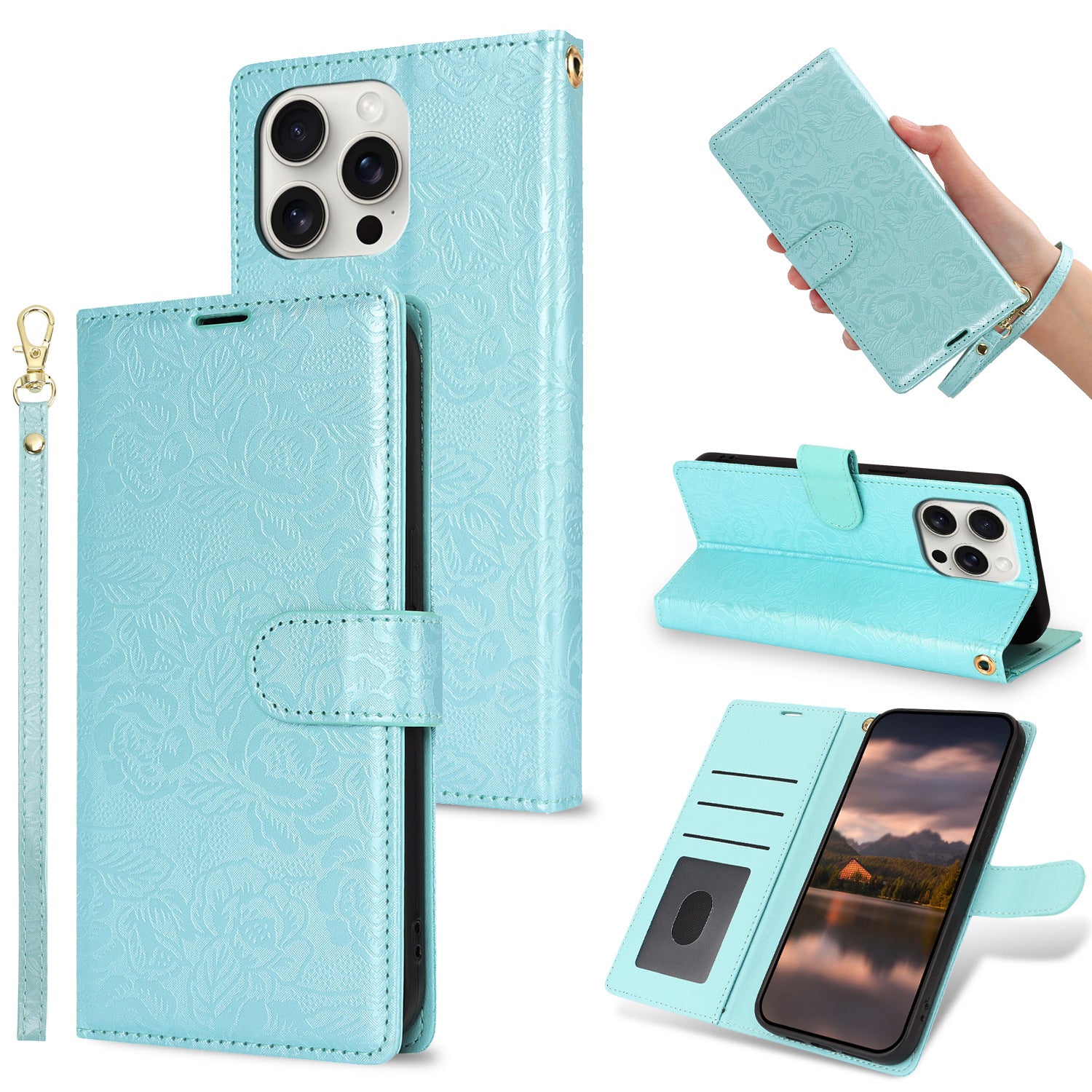 Fashion Rose Embossed Wallet Case For Samsung