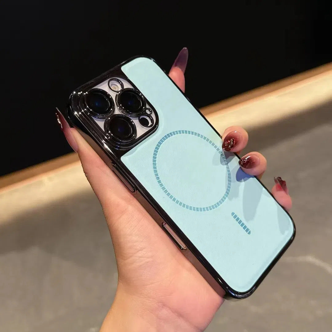 Leather electroplating case for iPhone