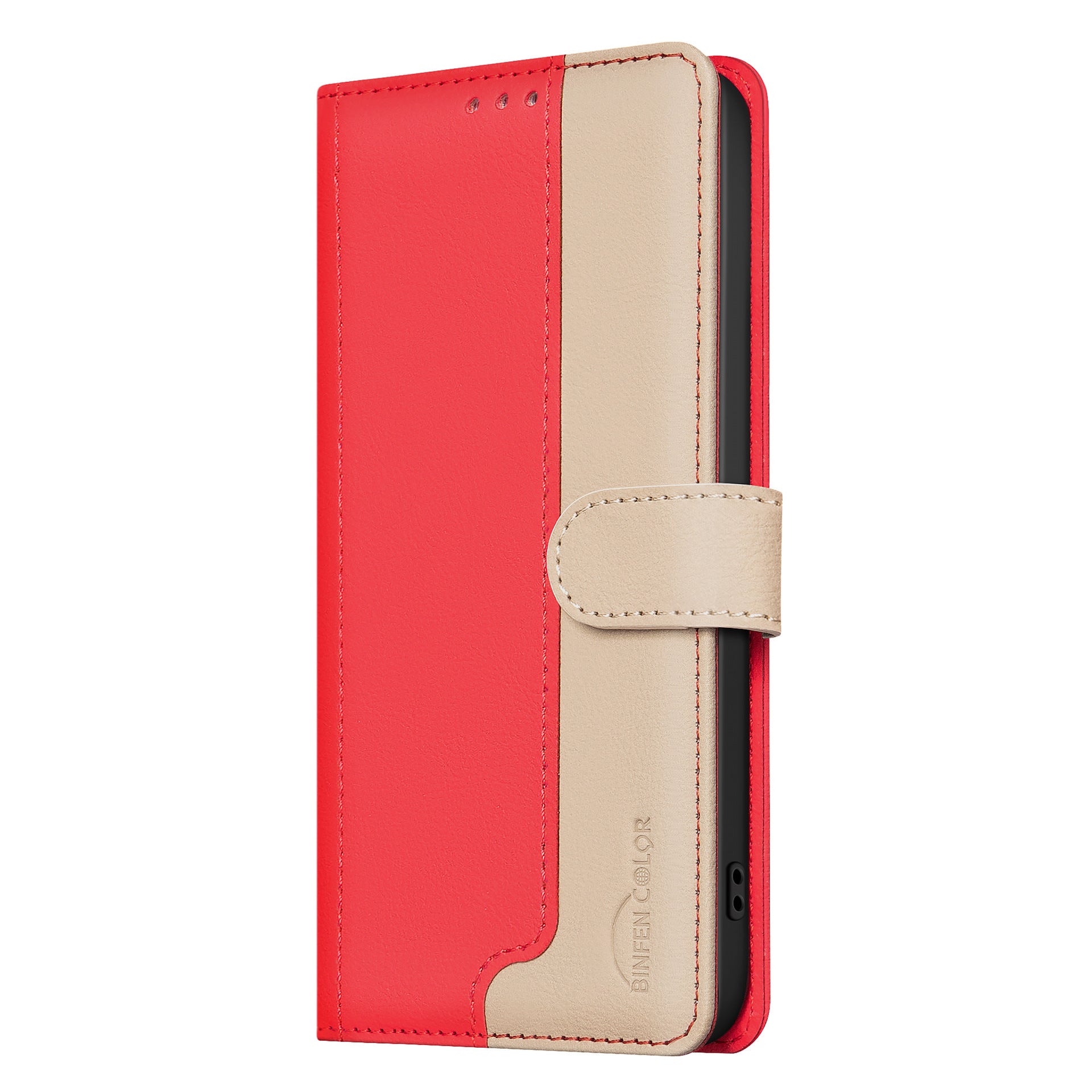 Splicing contrast color anti-theft card leather wallet  case for iphone
