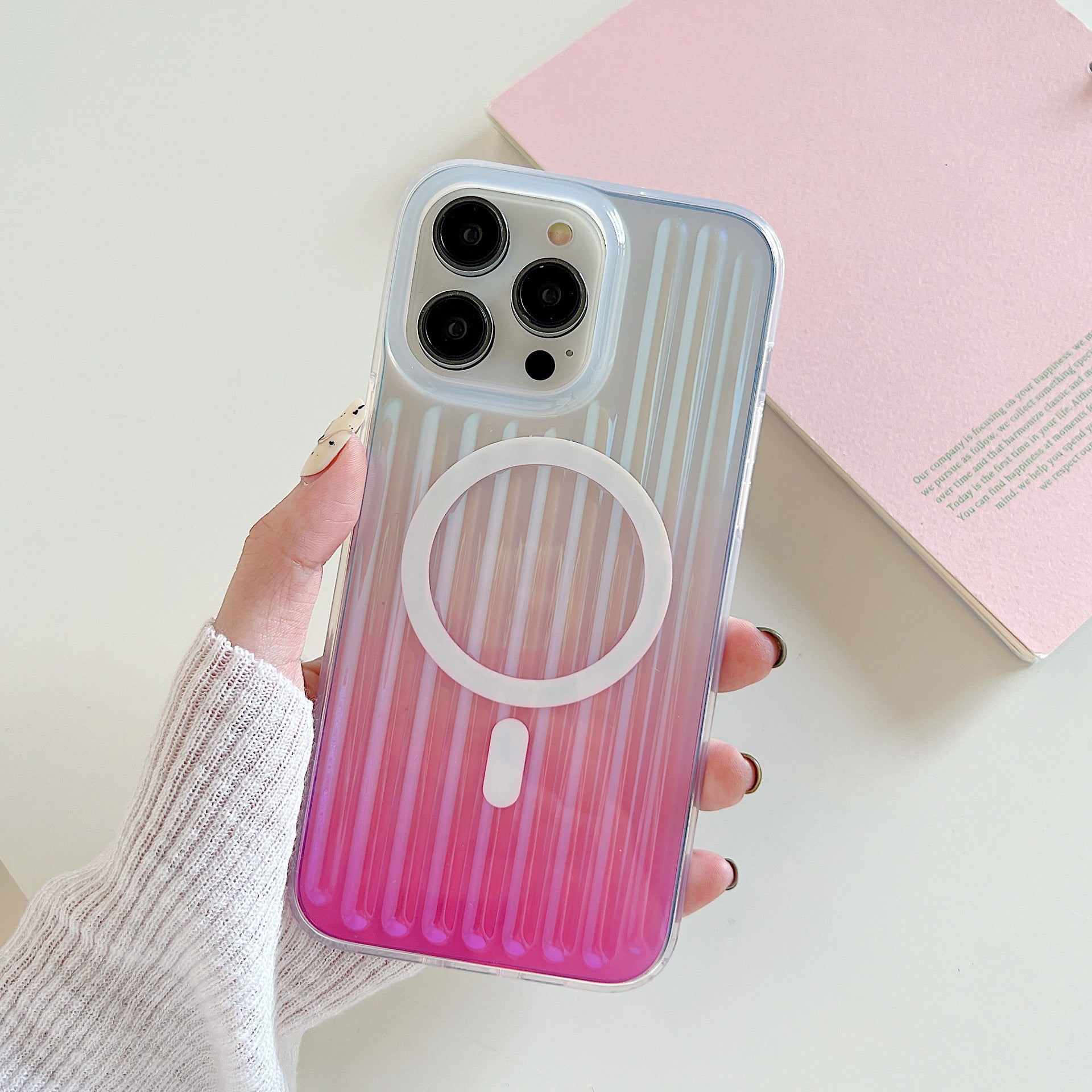 Gradient laser corrugated case for iPhone