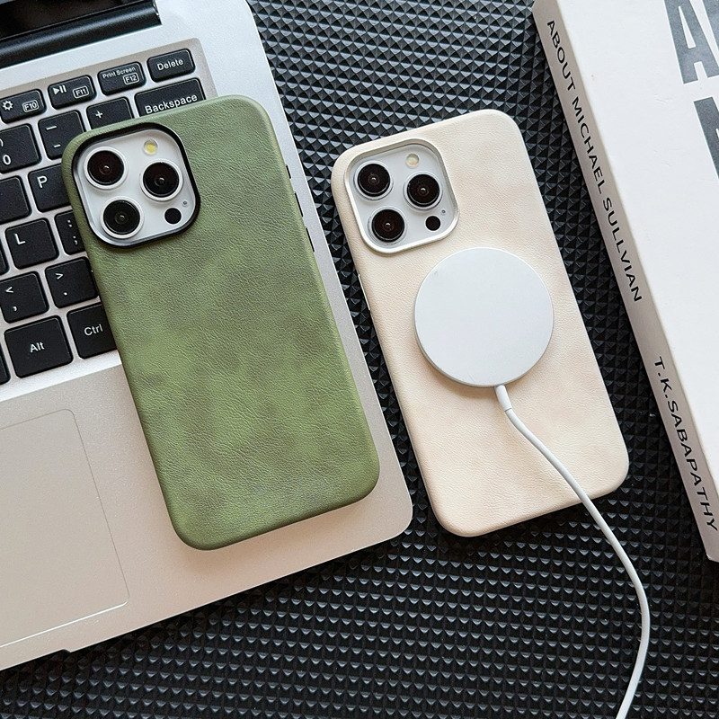 Magsafe Magnetic Vintage High Quality Leather Case For iPhone