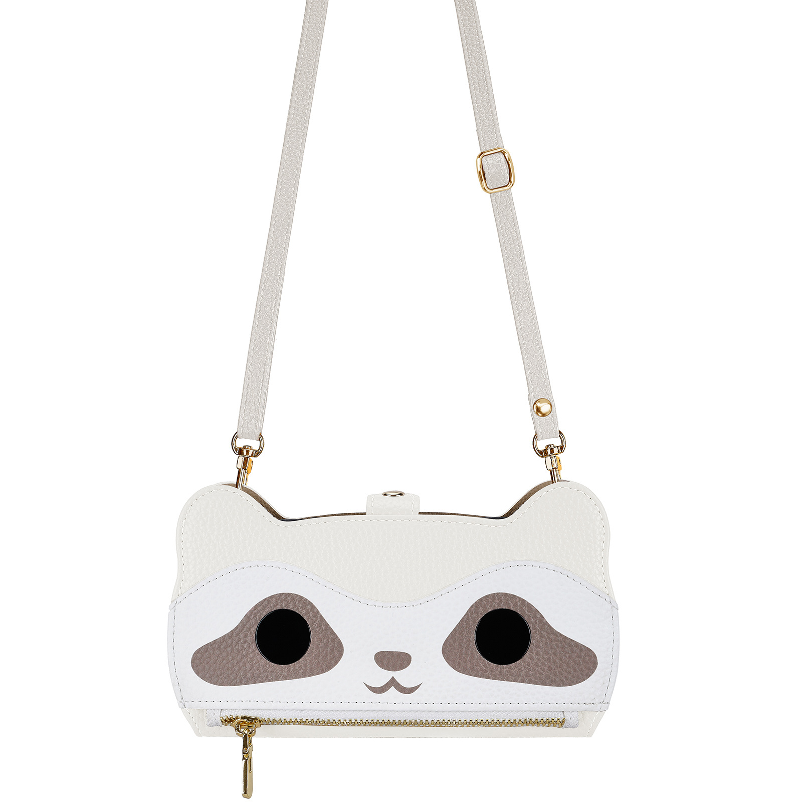 Cute Raccoon Crossbody Wallet Case For iPhone