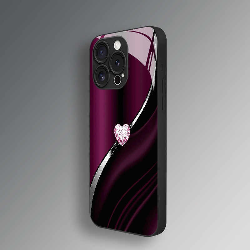 Heart-shaped tempered glass case for iPhone