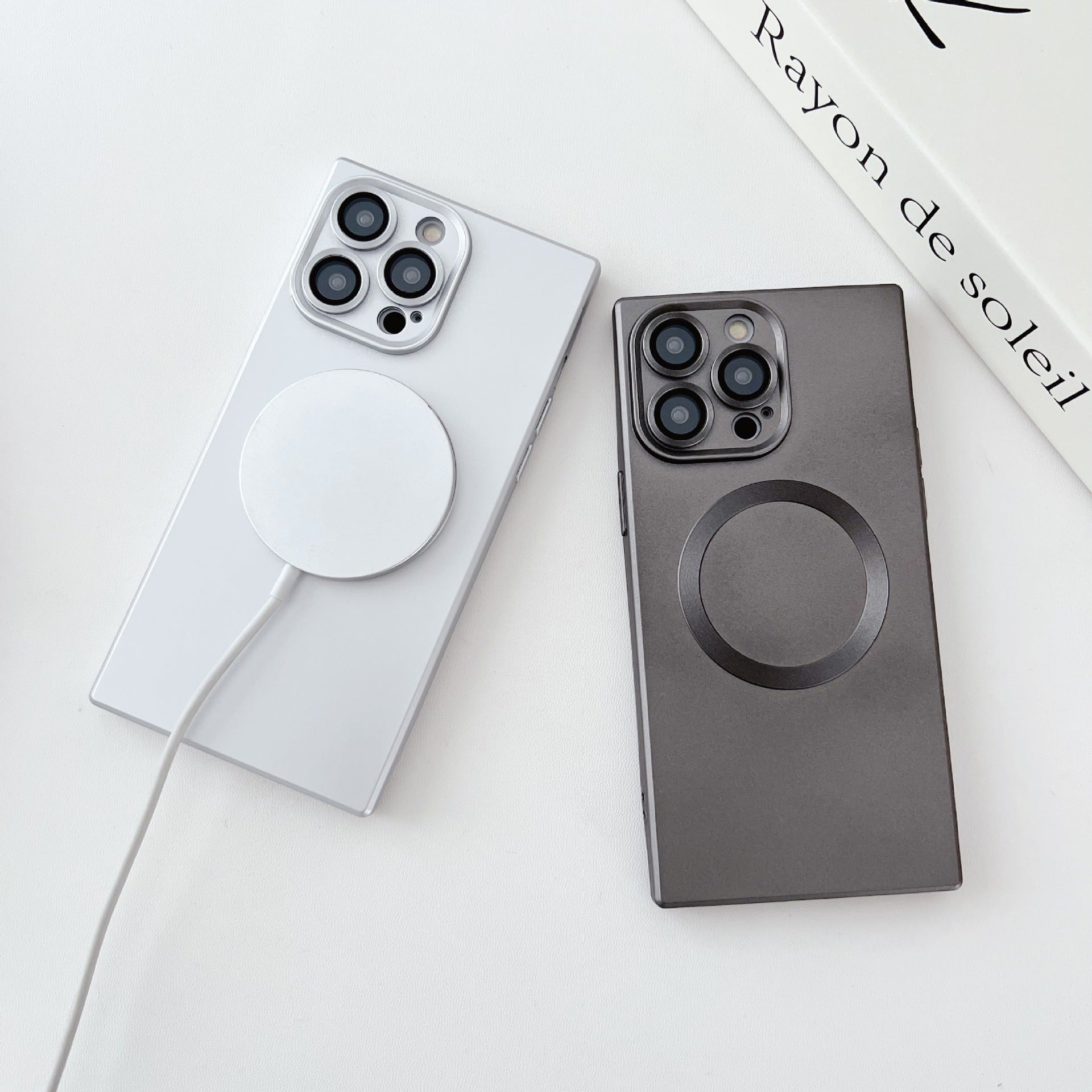 Magsafe Magnetic Solid Color Square Case for iPhone