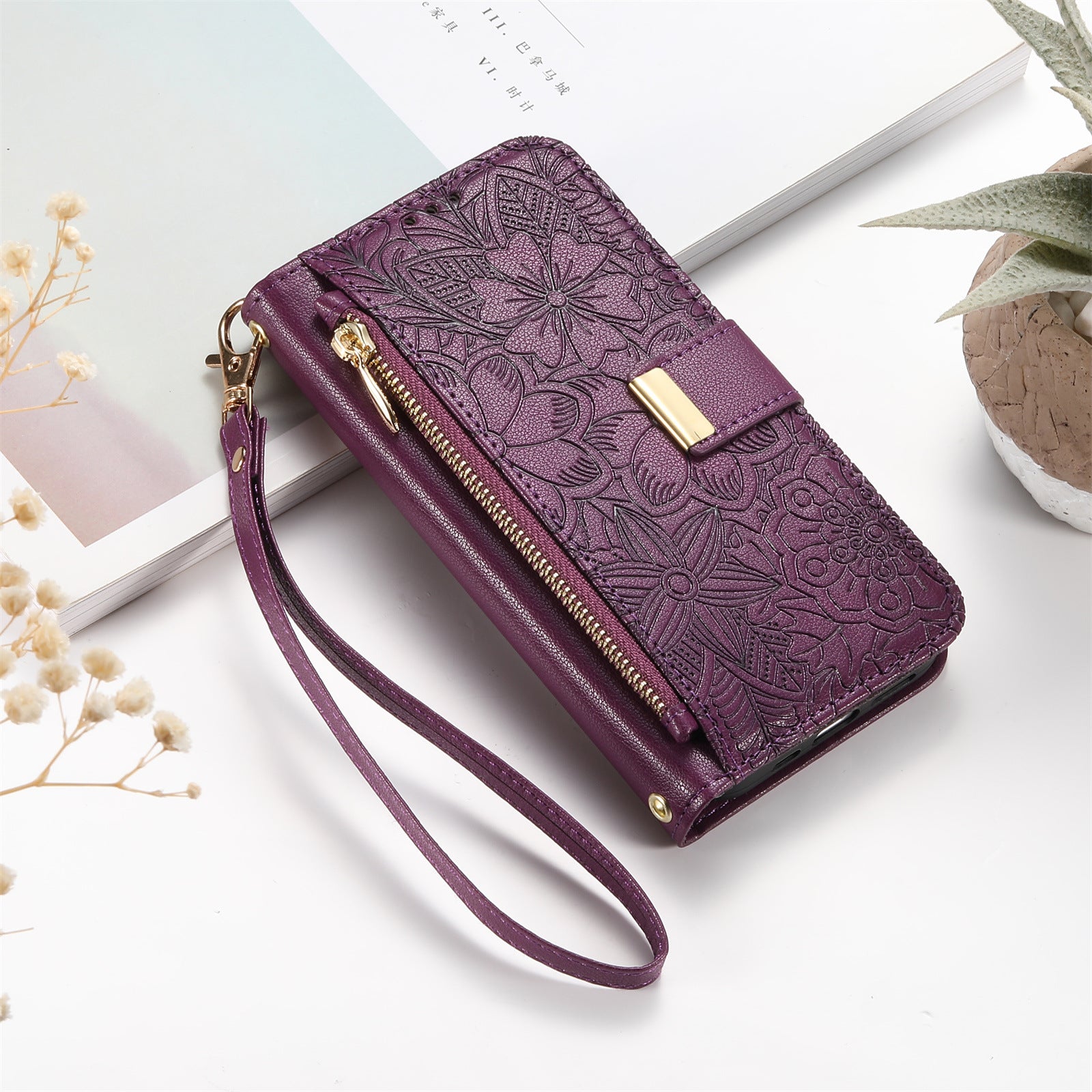 Printed Leather Wallet Case for iPhone