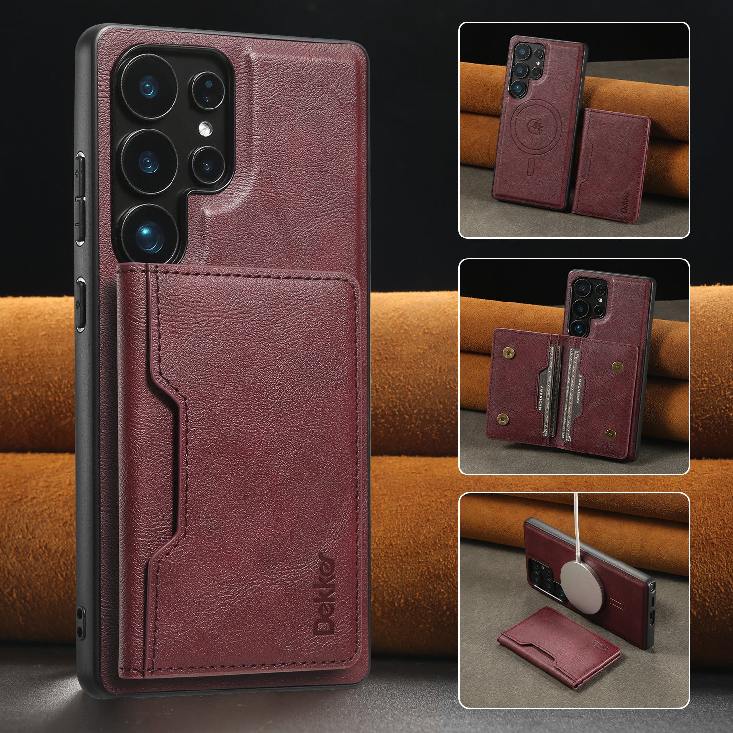 Magsafe Magnetic Wallet Leather Case for Samsung