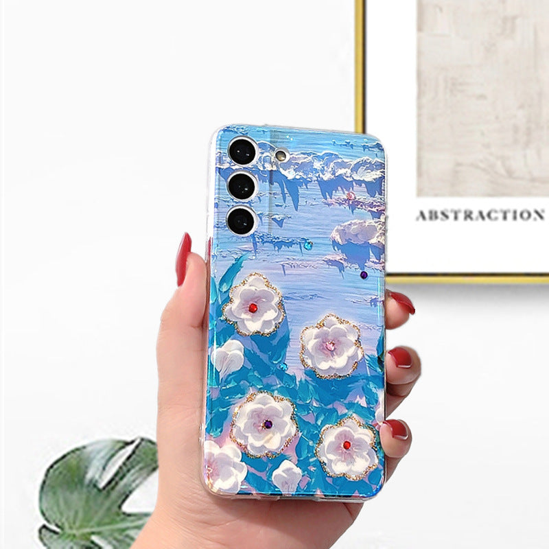 Blue light diamond oil painting case for Samsung