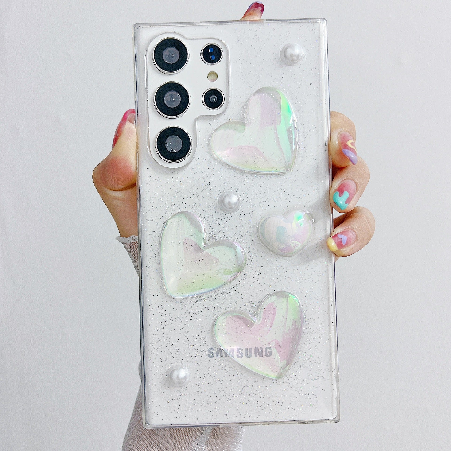 Transparent 3D Heart Phone Case For Samsung