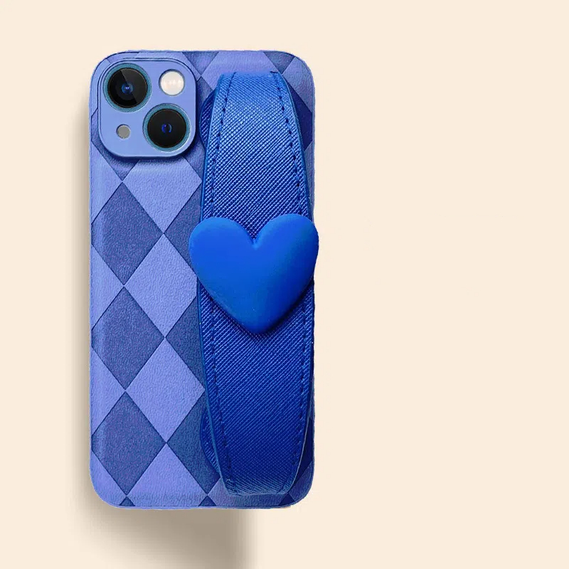 Rhombus Heart Wristband Crossbody Case for IPhone