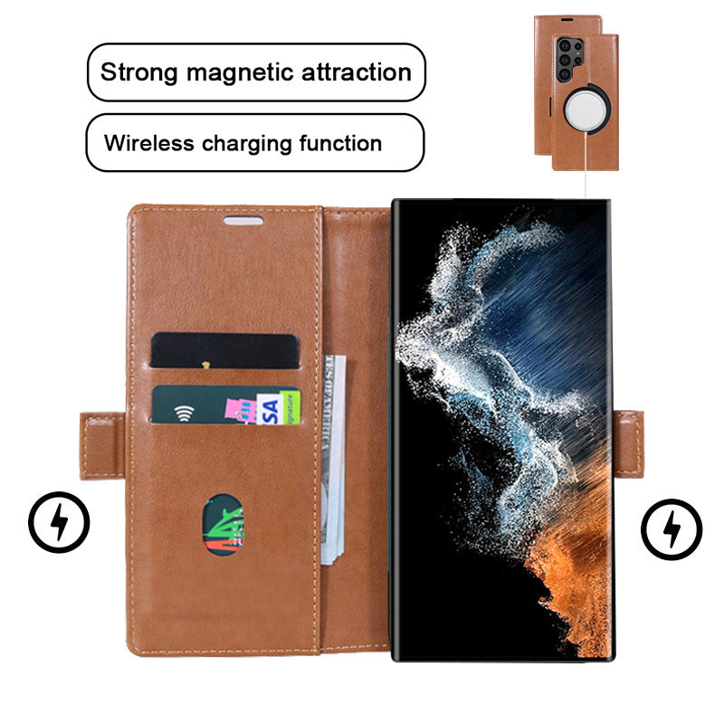 Magsafe Magnetic Anti-theft Wallet Leather Case For Samsung