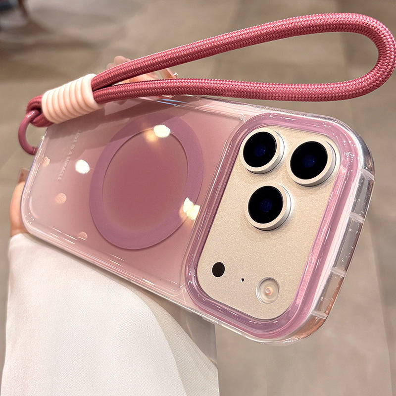 Gradient-effect premium-feel air cushion protection case for iPhone.