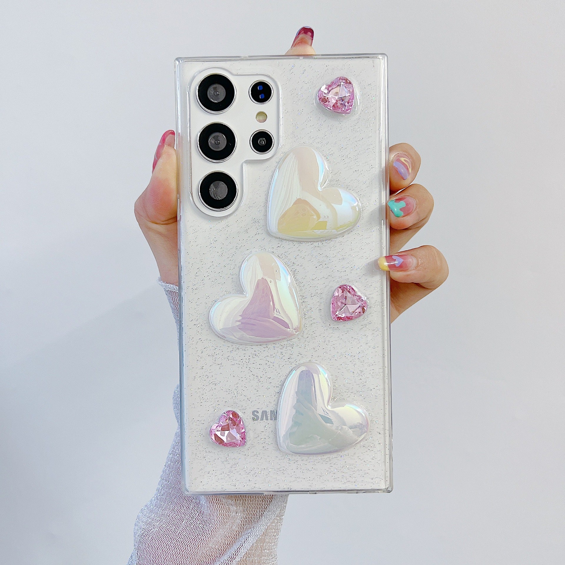 Transparent 3D Heart Phone Case For Samsung