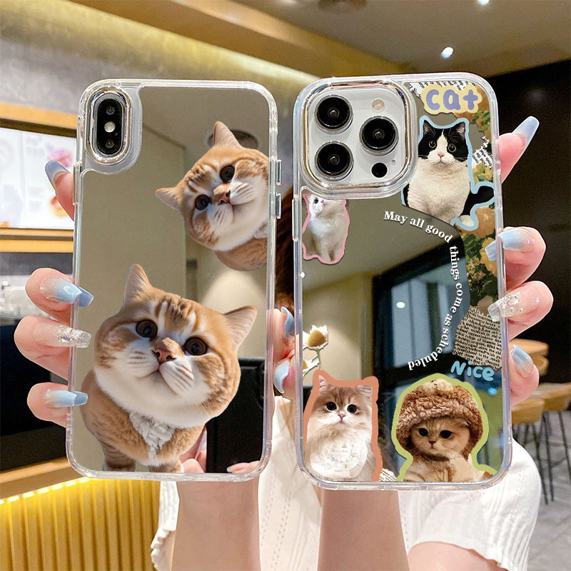 Cute pet mirror phone case For iPhone