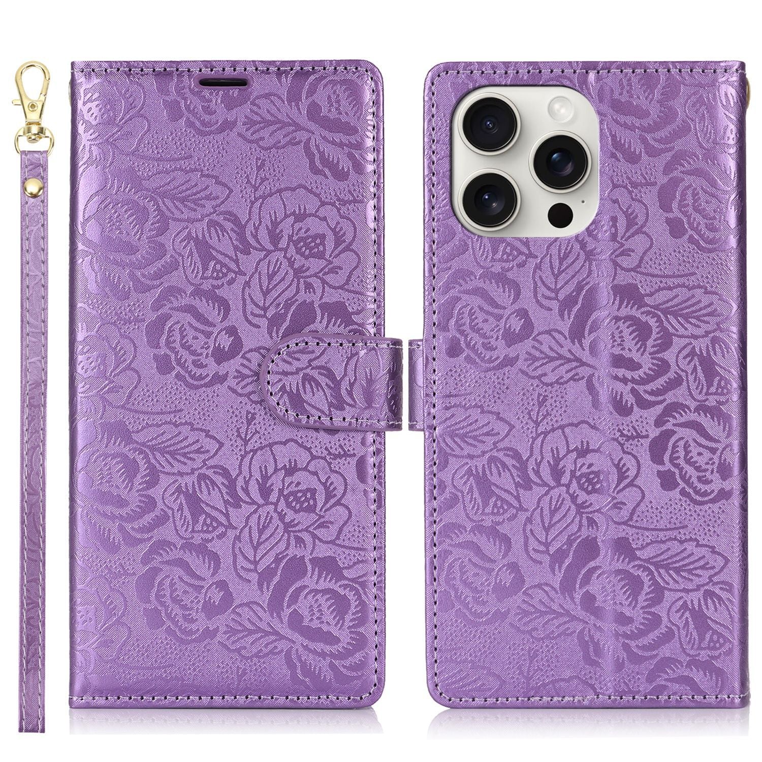 Fashion Rose Embossed Wallet Case For Samsung