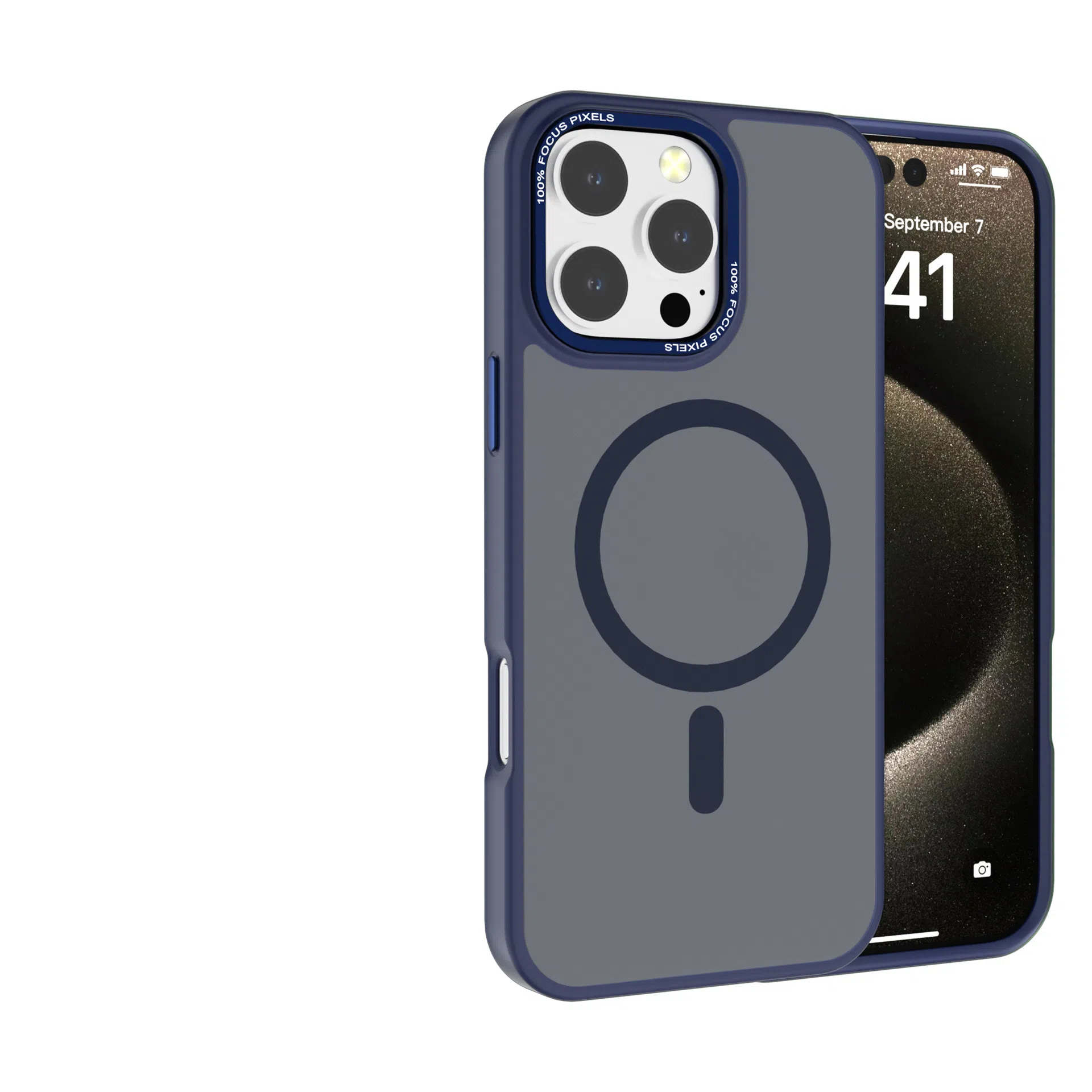 Magsafe Magnetic MatteTransparent With Metal Lens Ring Case For iPhone