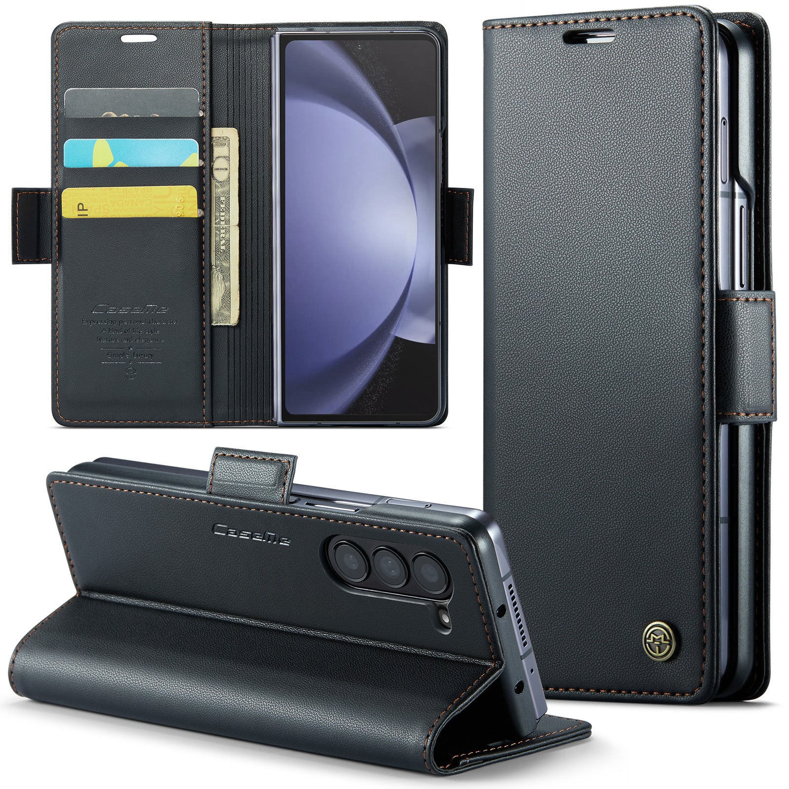 RFID Flip Leather Wallet Phone Case for Samsung