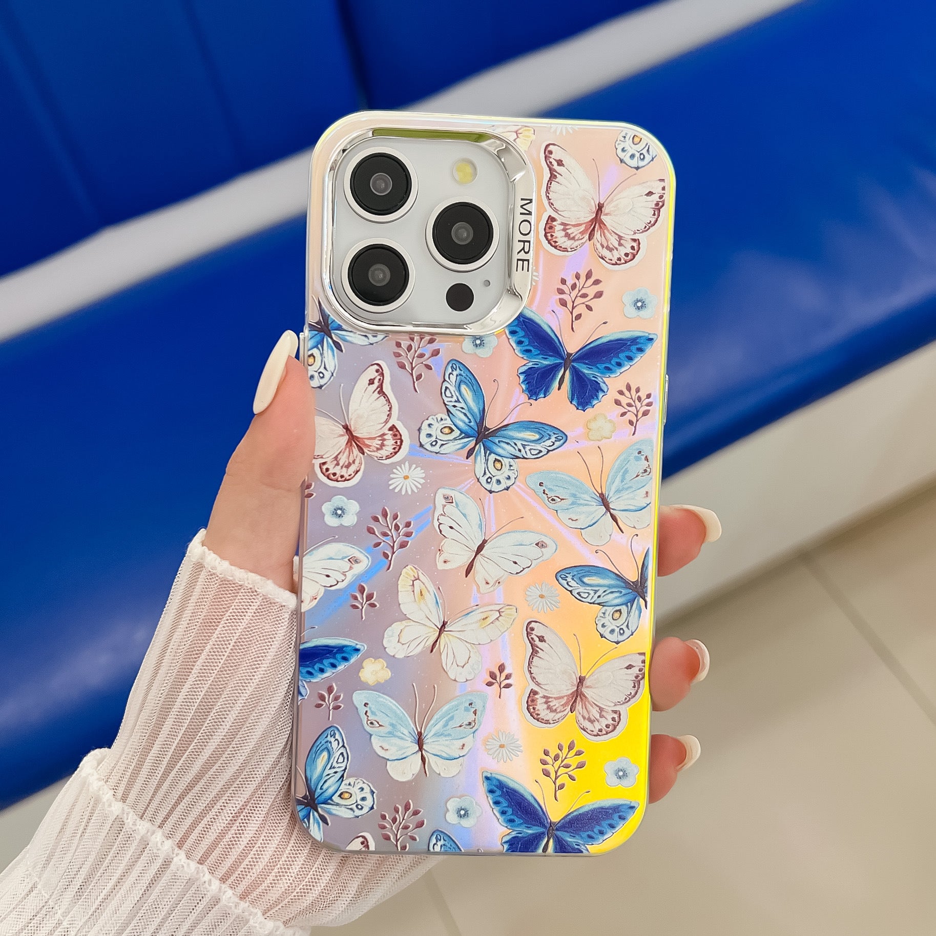 Electroplating laser butterfly case for iPhone