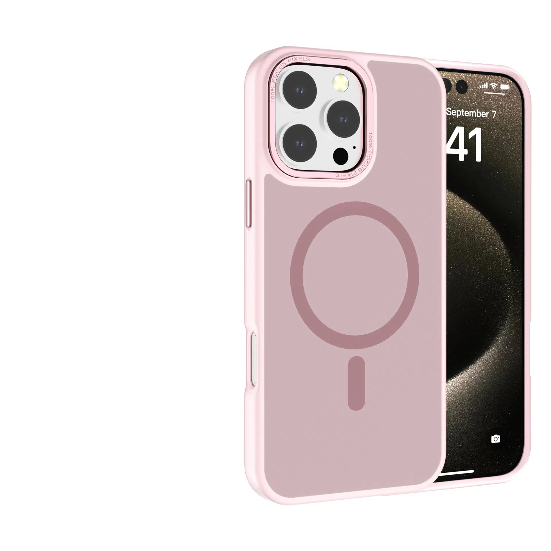 Magsafe Magnetic MatteTransparent With Metal Lens Ring Case For iPhone