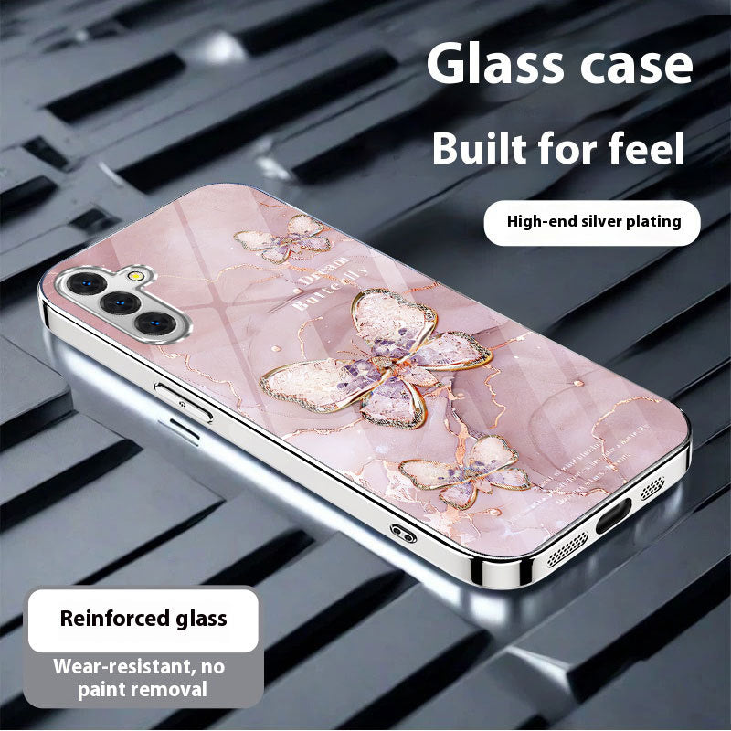 Electroplated silver butterfly case for Samsung