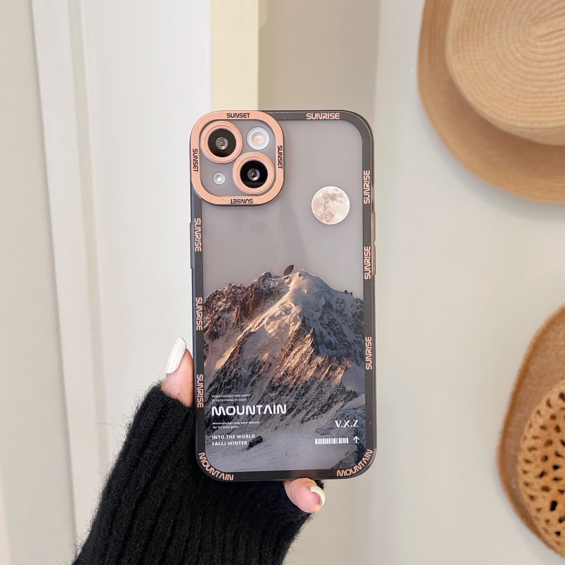 Snow Mountain Pattern Transparent Case For iPhone