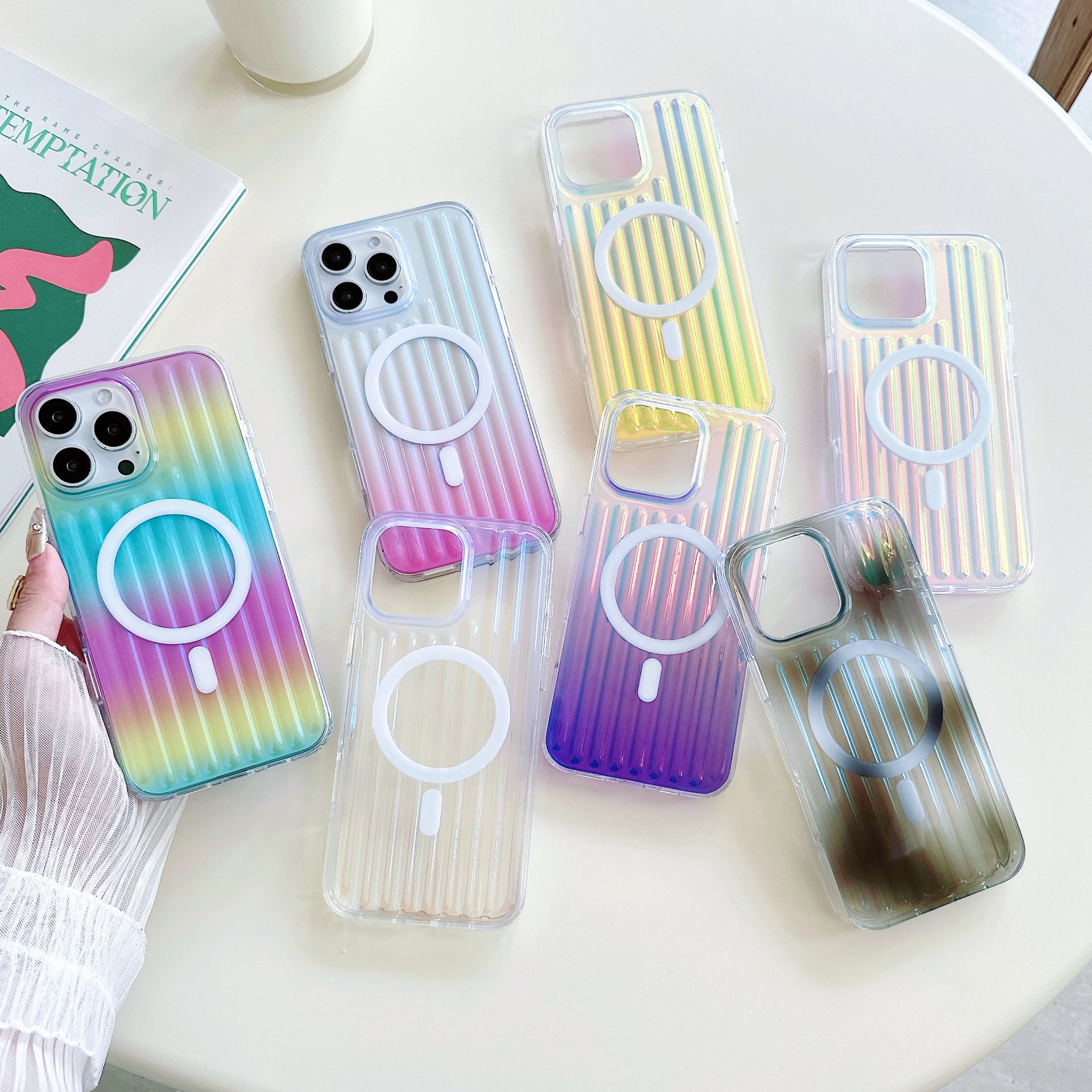 Gradient laser corrugated case for iPhone