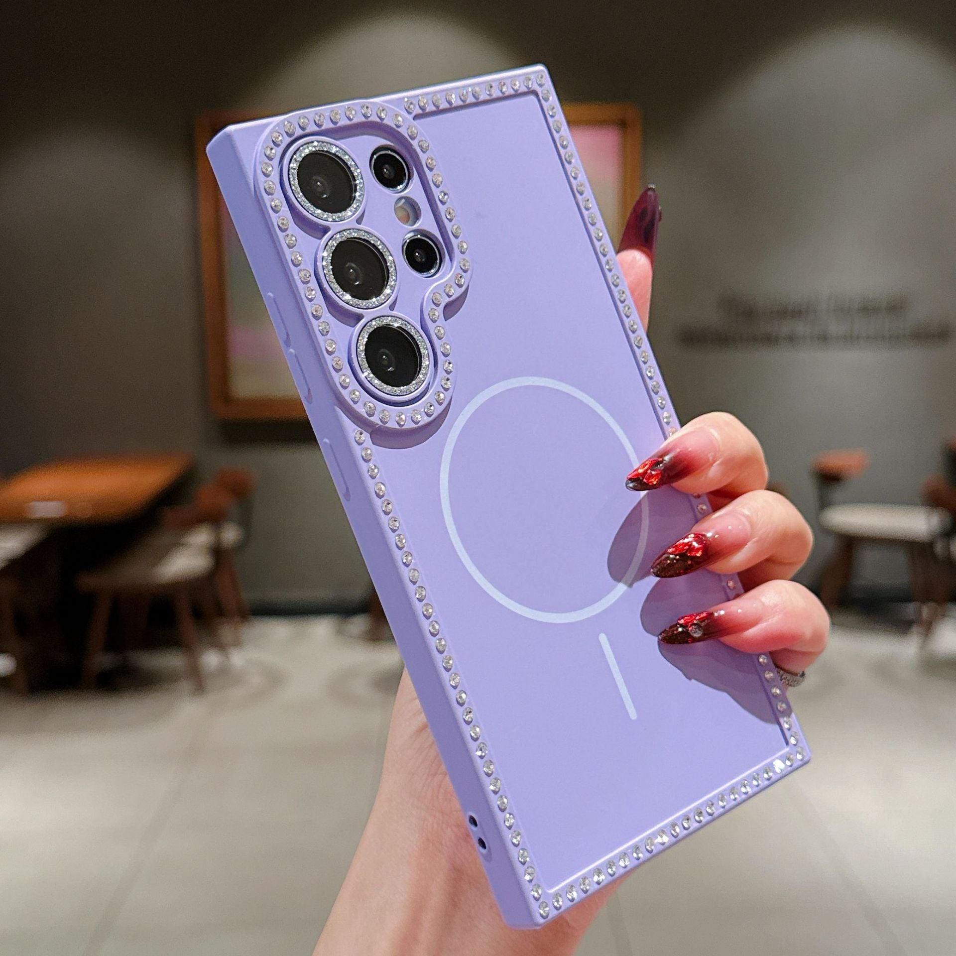 Magsafe Magnetic Glitter Diamond Frame Case for Samsung