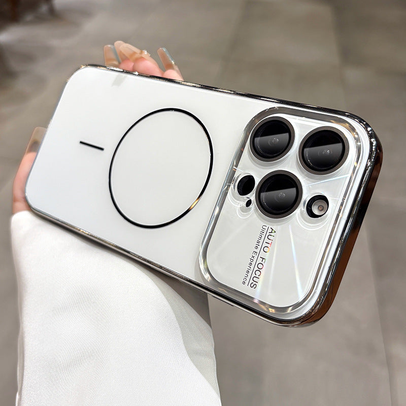 Laser lens large window frosted case For iPhone