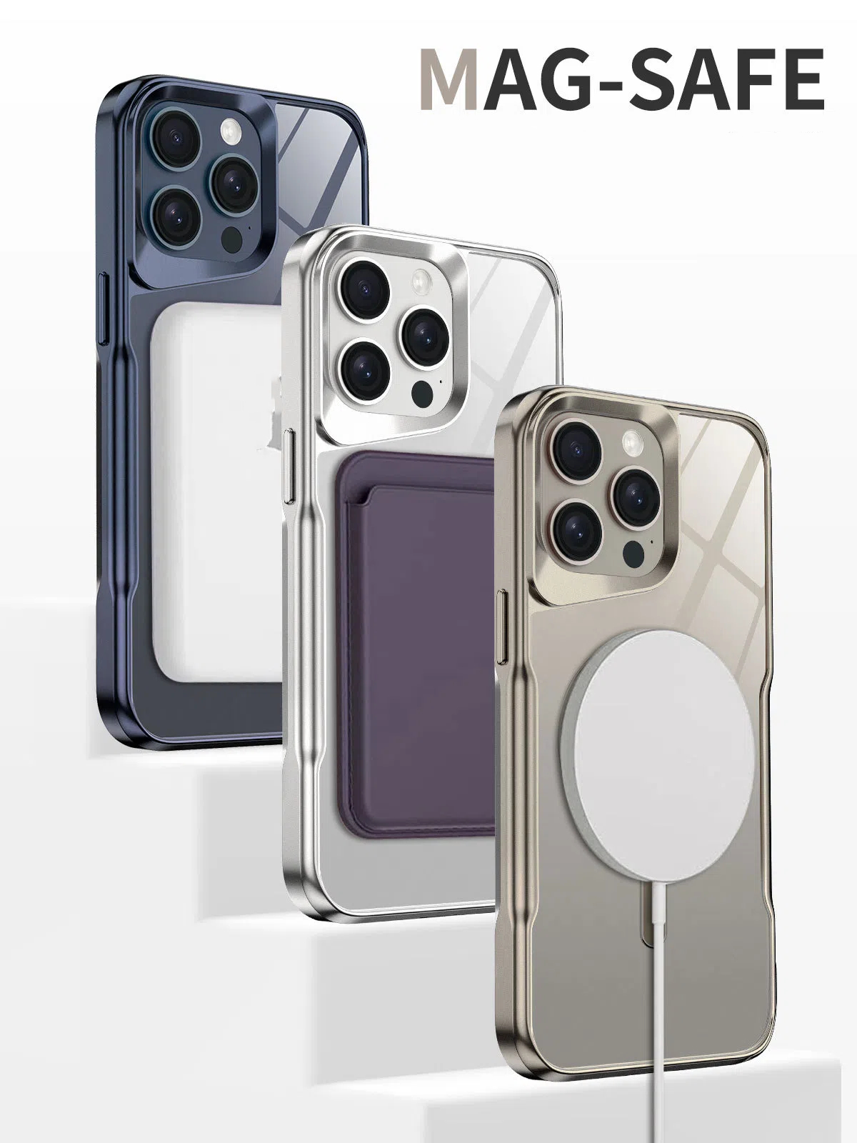 Magsafe Magnetic Plating Frame Transparent Armor Case For iPhone