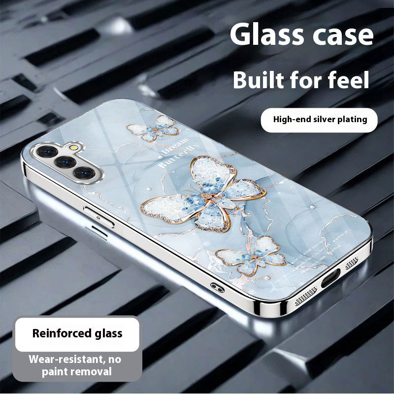 Electroplated silver butterfly case for Samsung