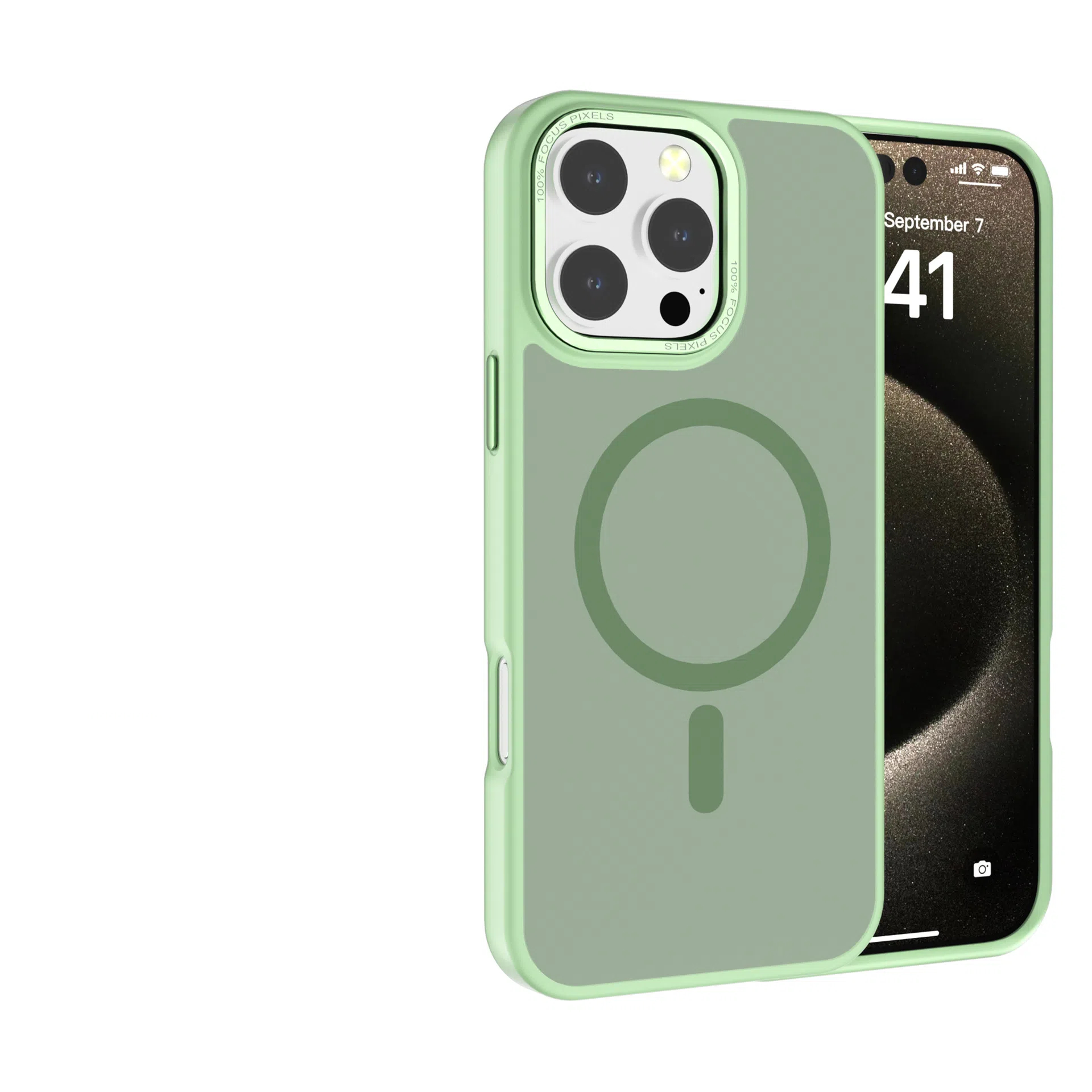 Magsafe Magnetic MatteTransparent With Metal Lens Ring Case For iPhone