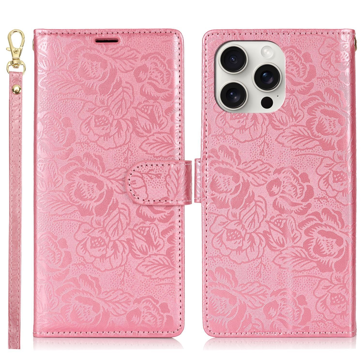 Fashion Rose Embossed Wallet Case For Samsung