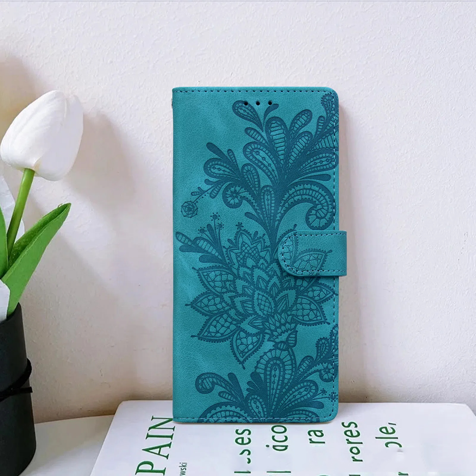 Embossing Magnetic Flip Leather  Wallet Case For Samsung