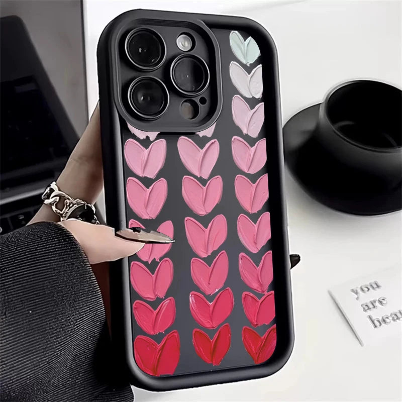 Oil Painting Love Silicone Phone Case for IPhone