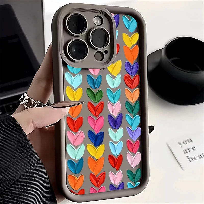 Oil Painting Love Silicone Phone Case for IPhone