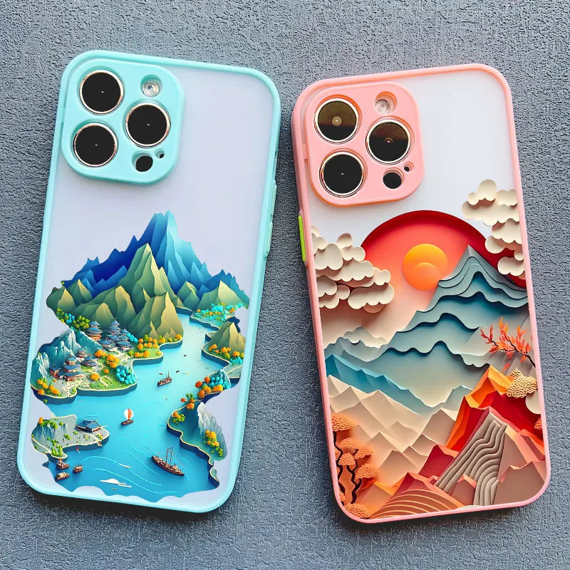 Printing Landscape Matte Case For iPhone