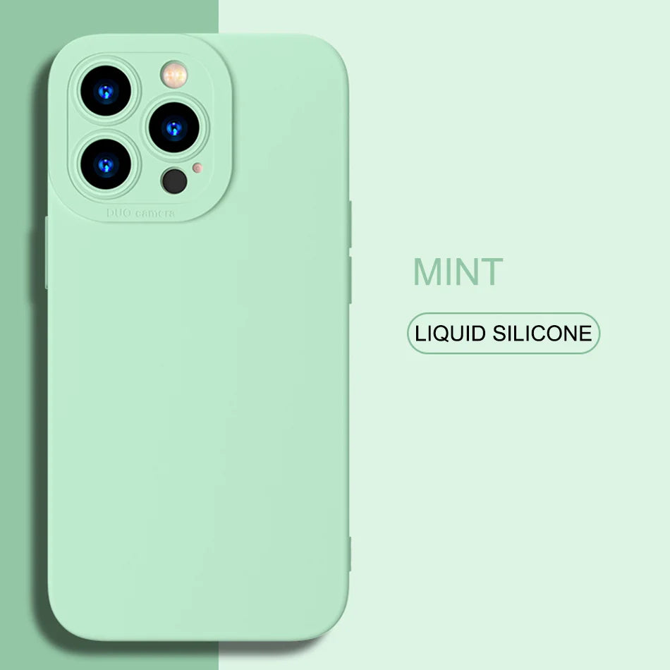 Purple Liquid Silicone Soft Shockproof  Case For iPhone