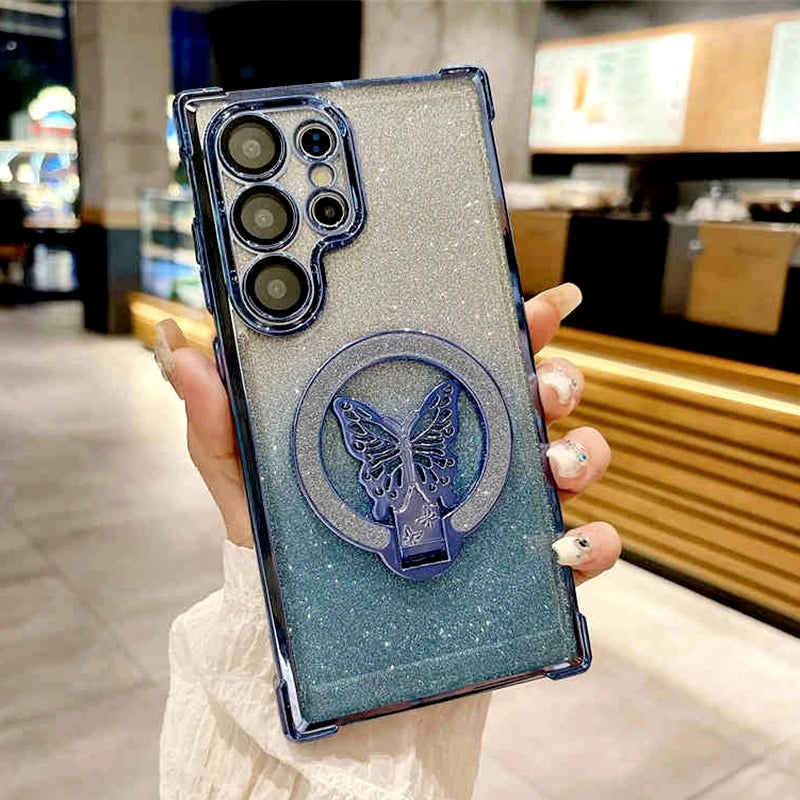 Plating Butterfly Holder Case For Samsung