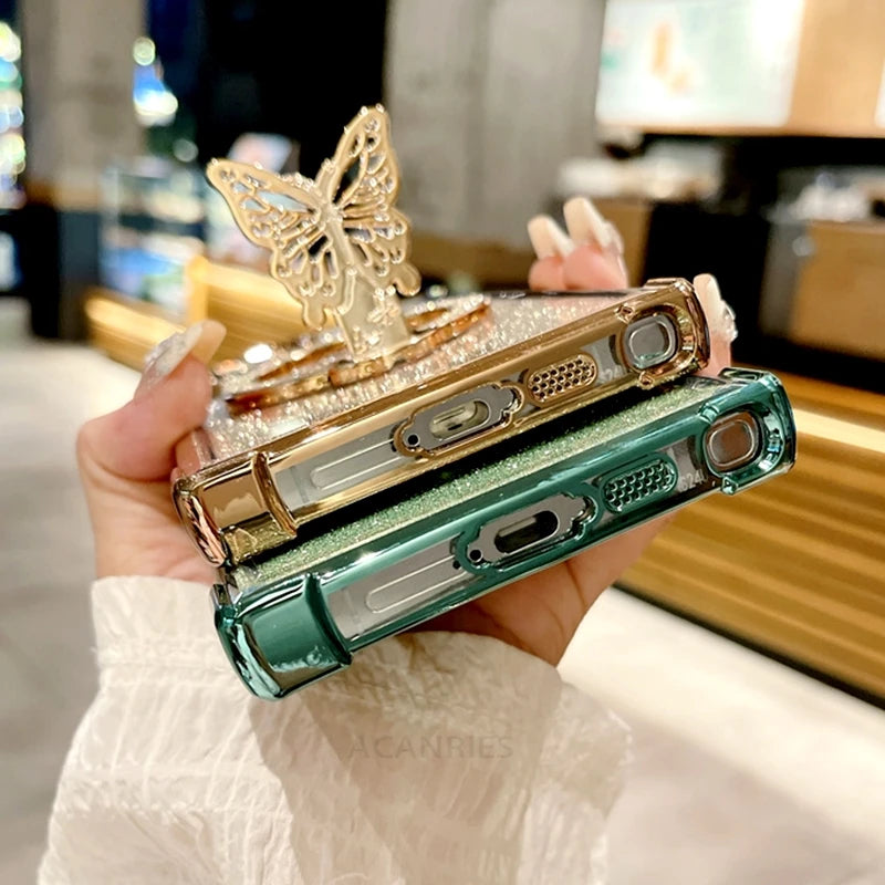 Plating Butterfly Holder Case For Samsung