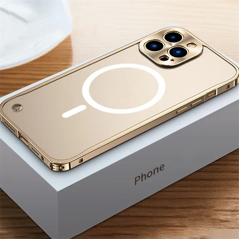 Magsafe Magnetic Metal Aluminum Alloy Translucent Case For iPhone